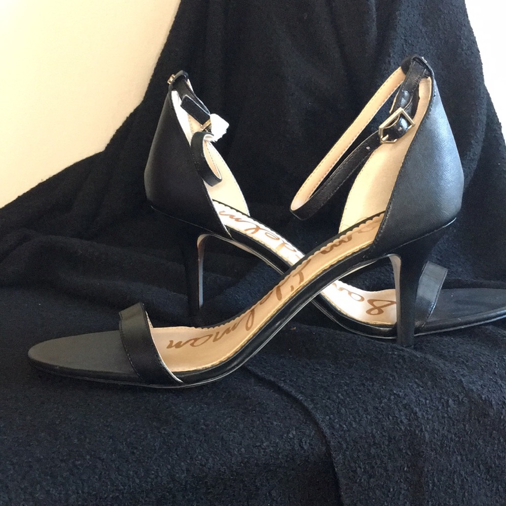 Sam Edelman Harlow Pump Black Leather Ankle Strap
